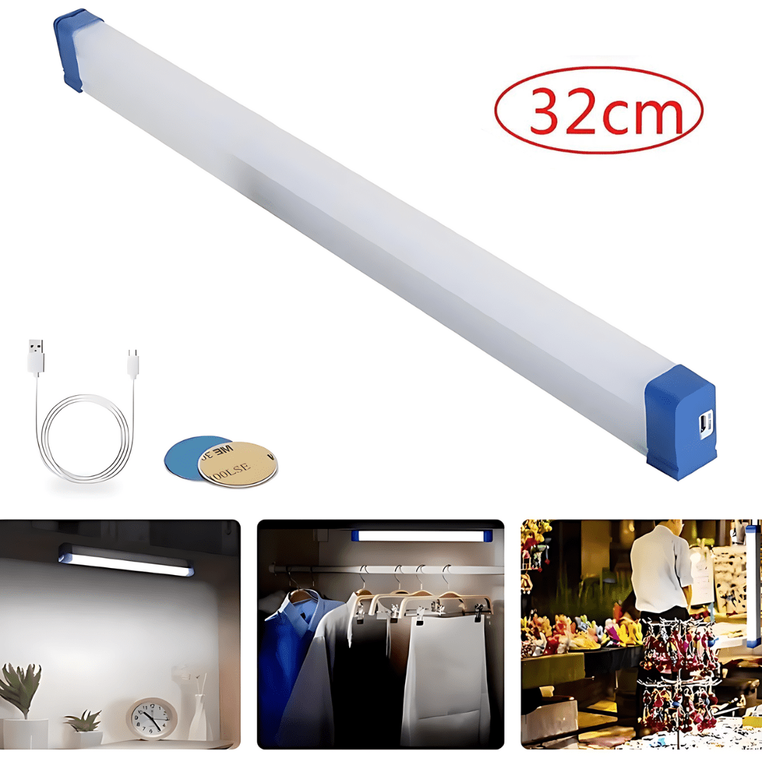 Tubo Led de Emergencia 32 Cms. Portátil Recargable con Imán