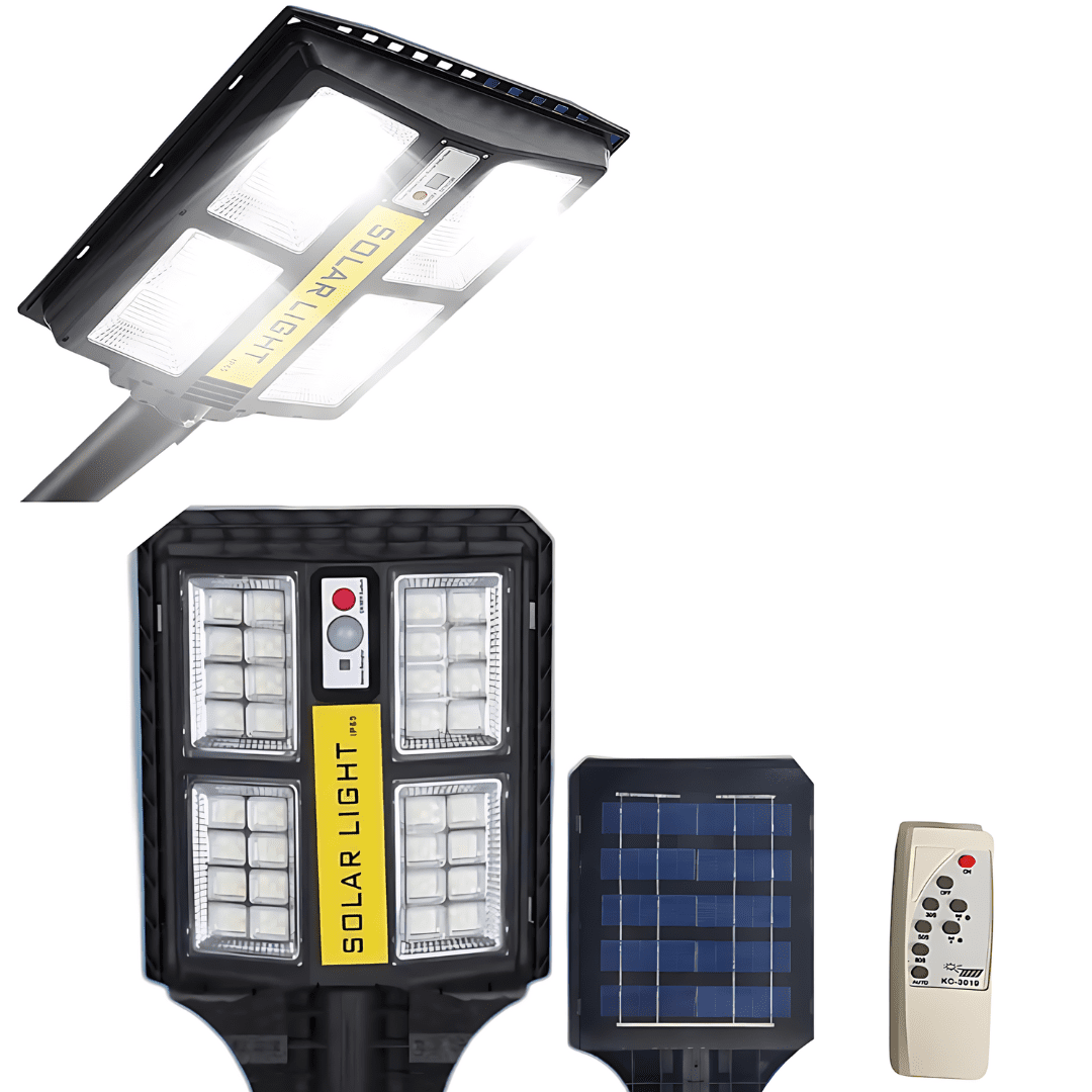 Foco Solar 200W 30Cms. con Soporte y Control Remoto