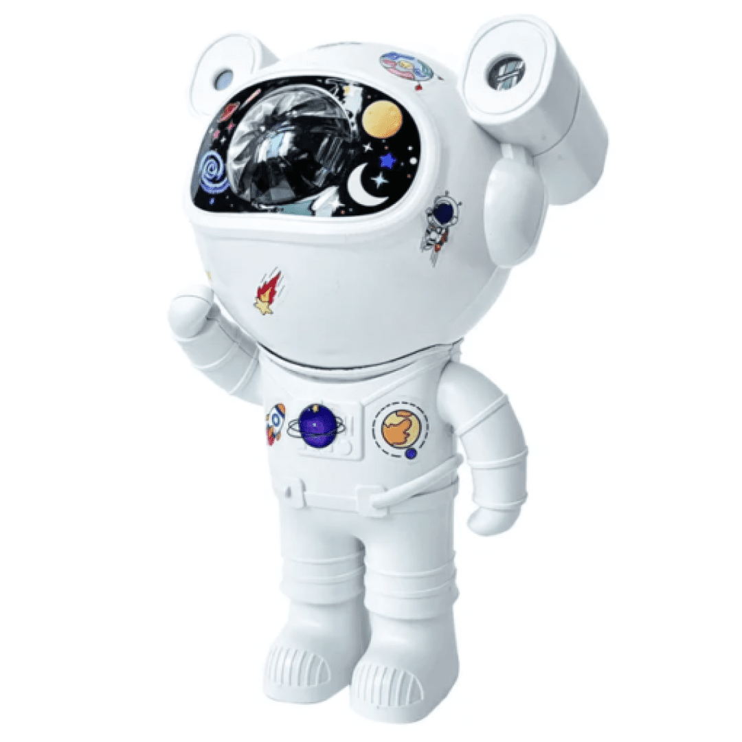 Proyector Astronauta Parlante LED Recargable + Sticker