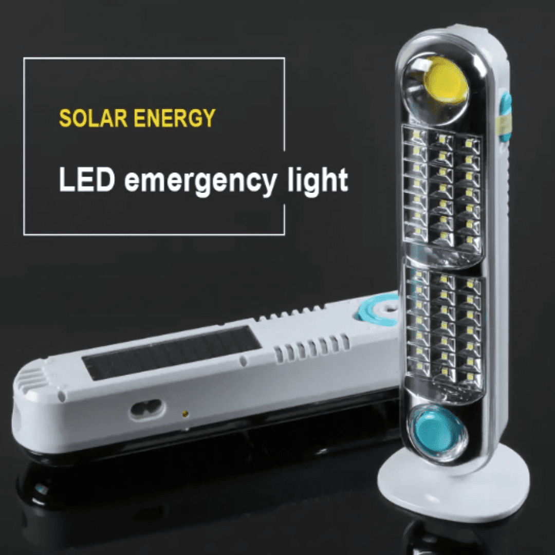Linterna Led Solar y Corriente Recargable