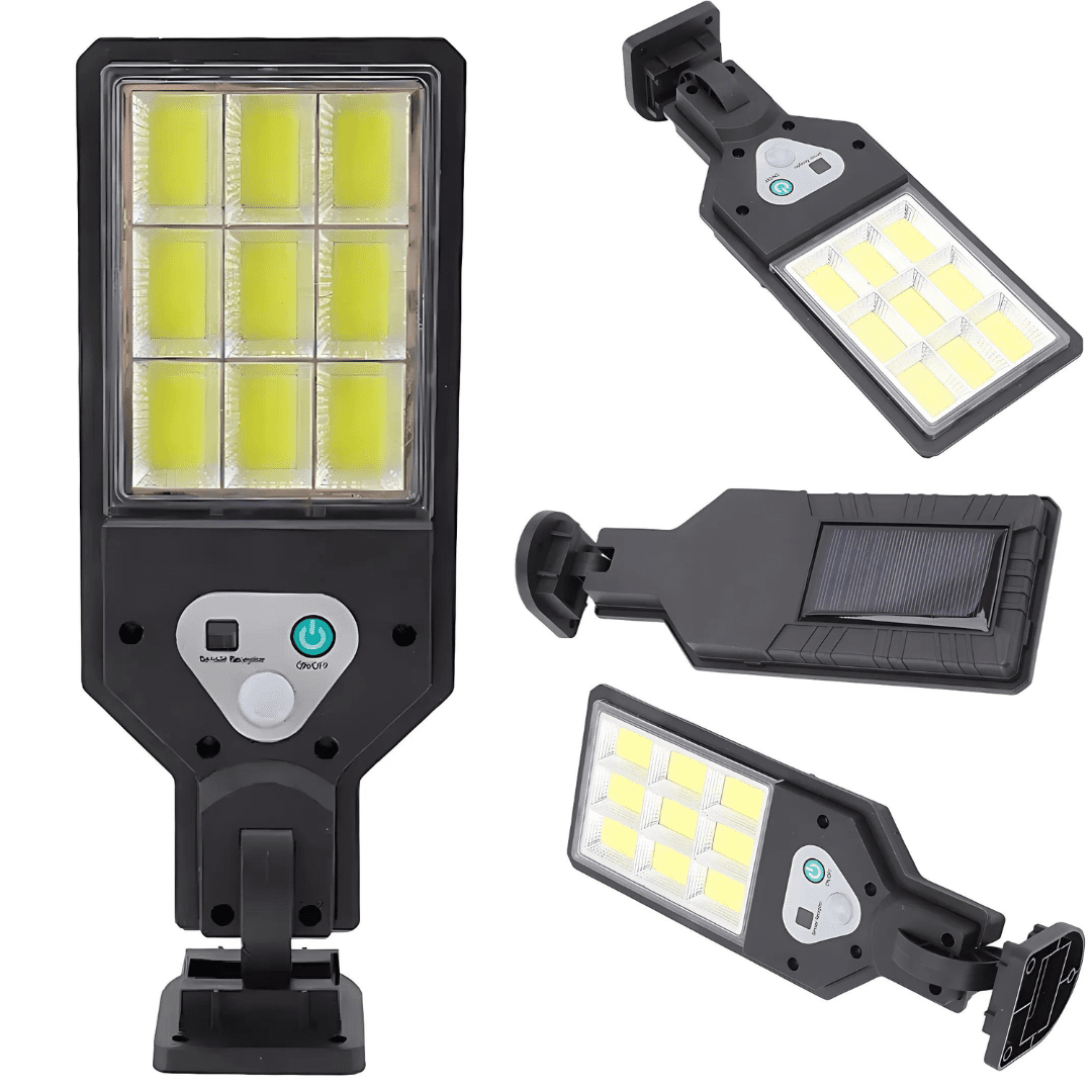 Foco Solar Tipo Poste con Sensor de Movimiento