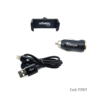 Kit Cargador 3 En 1, Urbano, Lightning, Para Auto.