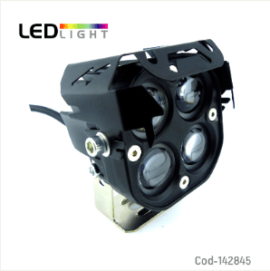 Neblinero De 4 LED Con Mascara Duo Color, Funciones Strobo Y Fijo En Metal A 12 O 24 Volt